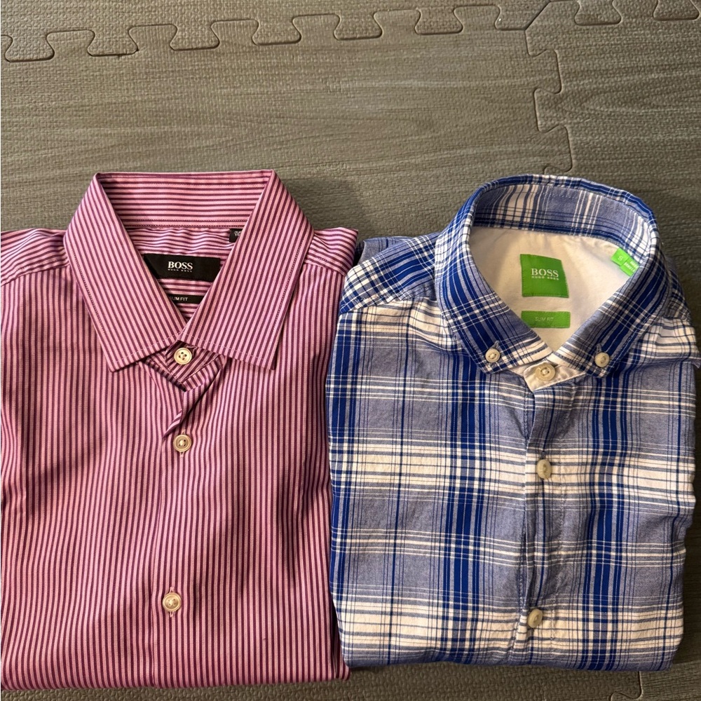 Blue and pink Plaid Men's Shirt selling both